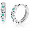 Cutie Jewellery Zlaté detské náušnice krúžky C3339B-Mint Green