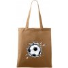 Futbalová lopta v triku - Taška bavlnená - 42 x 38 cm ( Cappuccino )