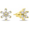 Brilio Silver Pôvabné pozlátené náušnice so zirkónmi EA853Y