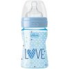 CHICCO Fľaša dojčenská Well-Being LOVE silikón 150 ml chlapec 0m+