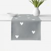 Goldea behúň na stôl 100% bavlnené plátno - srdiečka na sivom 50x120 cm