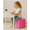 Sedací vak taburetka kocka ružová EMI