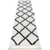styldomova Čierno-biely Berber behúň Cross 70x250 cm