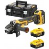 DCG405P3 DEWALT 18V AKU BEZUHLÍKOVÁ 125MM ÚHLOVÁ BRUSKA, 3 X BATERIE XR LI-ION 5,0 AH, NABÍJEČKA, KUFR T-STAK