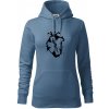 Srdce zdravia - Mikina dámská Cape s kapucí - XS ( Denim )