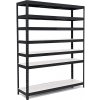 Policový regál Trestles RH 2200x1200x600, nosnosť 1750 kg, 7 políc bielych Farba: čierna