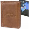 Pánska kožená peňaženka vertikálna malá hnedá Beltimore s RFiD ochranou, prémiová koža