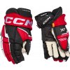 Hokejové rukavice CCM Tacks XF Black/Red/White Junior 12 palcov