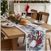 Mondo Italia Vianočný gobelínový behúň na stôl Hubový škriatok Chenille IT039 40x130 cm Viacfarebná
