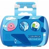 Curaprox Kids travel modrý zubná kefka + 2 x medzizubná kefka + CPS zubná pasta mäta 6+ 10 ml + 1 x nálepka darčeková sada