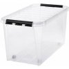 Smartstore Úložný box Classic plast 70 l čierne úchytky 3477070 priehľadný