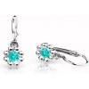 Cutie Jewellery Detské náušnice z bieleho zlata C2030-10-X-2 svetlo zelená