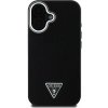 Guess PU Grained Triangle Logo Zadní Kryt pro iPhone 16 Black GUHMP16SPGTSPSK (GUHMP16SPGTSPSK)