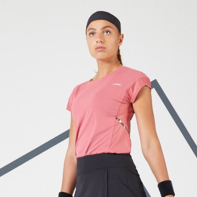 ARTENGO Dámske tričko Dry 500 na tenis ružové