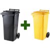 Akciový balíček - Popolnica Odpadová nádoba 120L čierna + žltá