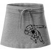 Judo nápis + postavy - Športová sukne - two in one - XL ( Tmavosivý melír )