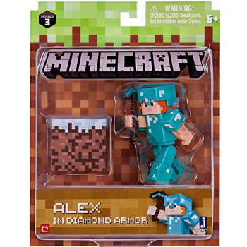 Minecraft Alex with Diamond Armor 8 cm