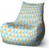 Sablio Sedací vak Bean Dvojfarebné trojuholníky - 60 x 70 x 70 cm