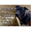 Pozorpes.sk, výstražná tabuľka (Stafordšírsky teriér)