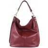 Mondo Italia Kožená kabelka na rameno 981 vínová Made in Italy Vínová