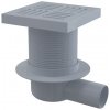 Alca Alcadrain APV5211 - Podlahová vpusť 150×150/50 mm bočná, mriežka sivá, vodný zápachový uzáver