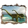 Díra 3D fototapeta nálepka Dinosaury na pláži 95x64 cm
