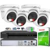 TurboHD monitorovací set, 4 vonkajšie kamery Hybrid Light 2Mpx, XVR 4ch rekordér - HiLook by Hikvision