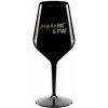 PSYCHO PAT&MAT - černá nerozbitná sklenice na víno 470 ml