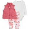 Carter's Set 3dielny vesta legíny body dl. rukáv Pink Hearts dievča NB