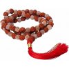 Nefertitis Japa Mala náhrdelník slnečný kameň a rudrakša korálky NF42961 - cca 67 cm