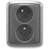 ABB, s.r.o. Tango - 5513A-C02357 S2 - Zásuvka dvojnásobná, natočená dutina; dymová šedá
