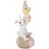 Clayre & Eef Dekorácia biely králik na vajíčku as kuriatkom - 8*6*19 cm