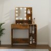 Toaletní stolek s LED kouřový dub 86,5 x 35 x 136 cm Hnědá 820484