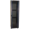 XtendLan 42U/600x600 stojanový, černý, skleněné dveře, perforovaná záda TELCO-42U-66-BLACK-P