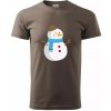 Snehuliak so šálom - Klasické pánske tričko vyššej gramáže - 4XL ( Army )