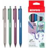 KORES Klick Pen Essentials, stláčacie – balenie 12 ks (4 vintage farby)