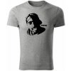 T-ričko Tupac Shakur pánske tričko Farba trička: Tmavosivá, Farba potlače: Čierna, Veľkosť: 3XL