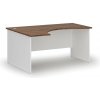 Ergonomický kancelársky písací stôl PRIMO WHITE, 160x120 cm, ľavý, biela/orech