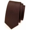 Jednofarebná matna kravata Slim hnedá