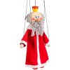 Drevená marioneta Kráľ červený, 20 cm