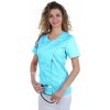 Perlička® Zdravotnícka blúzka ELIZABETH Svetlý tyrkys/Biela Veľkosť: 36, Farba: svetlý tyrkys/biela