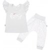 New Baby 2-dielna dojčenská bavlnená súprava Happy Flower sivá