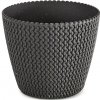 PROSPERPLAST Kvetináč SPLOFY ECO WOOD 18,7 cm antracit
