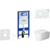 GEBERIT Duofix Modul na závesné WC s tlačidlom Sigma01, alpská biela + Duravit ME by Starck - WC a doska, Rimless, SoftClose