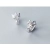 For Silver Kruhové náušnice Líška so zirkónmi - Striebro 925