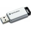 Verbatim USB flash disk, USB 3.0, 64GB, Secure Pro, strieborný, 98666, USB A, AES 256-bit šifrovanie, s výsuvným konektorom