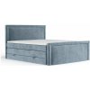 Modrá boxspring posteľ s úložným priestorom 200x200 cm Lavenda – Maison de Rêve