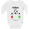 Futbal volá - Body dojčenské s dlhým rukávom - Dlhý r. 6-12 mes ( Biela )