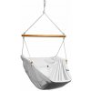 Závesné relaxačné kreslo biele HOJDAVAK MAXIMUS OUT s vankúšikom, Drevo Outdoor, Lano čierne