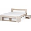 Szynaka Manželská posteľ Milo 09 160/200 s nočnými stolíkmi a zásuvkami dub sonoma/biela